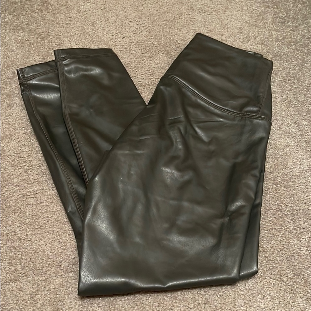 Gray Faux Leather Leggings NWOT